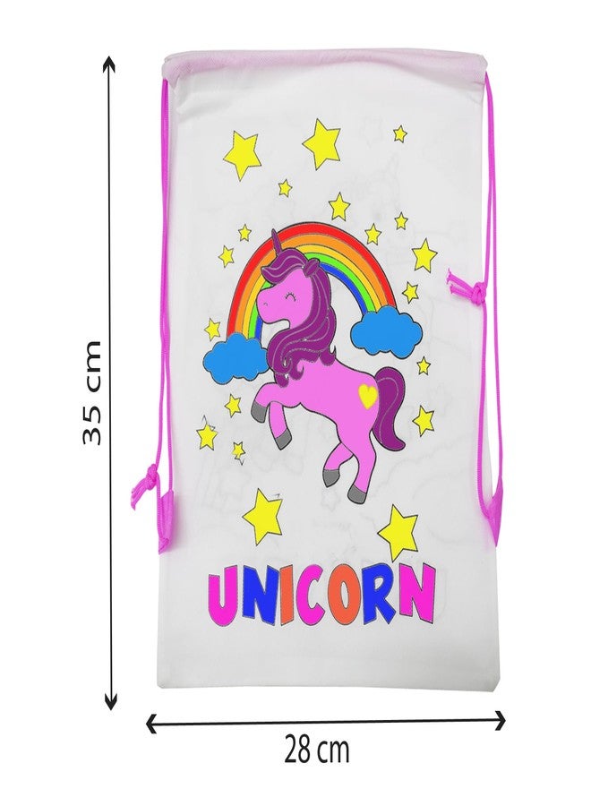 Asera حقائب تلوين أسيرّا DIY، هدايا عيد ميلاد، حقائب ظهر، حقائب دوري، حقائب هدايا | مجموعة من 12 قطعة | المقاس: 14 × 11 بوصة | للأطفال (يونيكورن) - Image 2